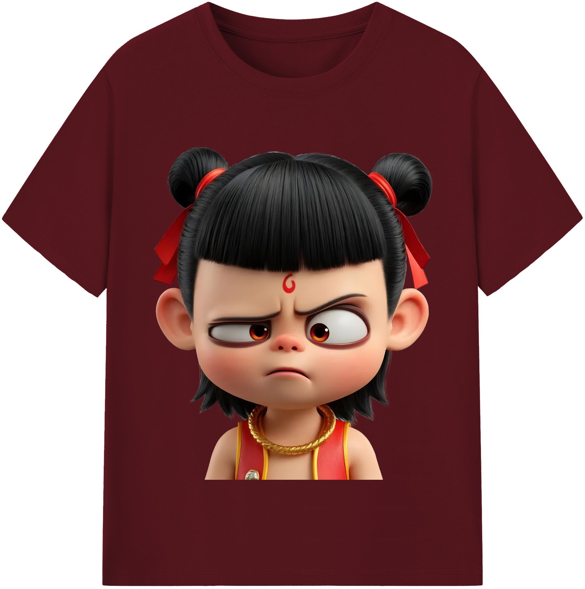 （画像用） Ne Zha 2 ナタ 魔童の大暴れ 綿100％半袖Tシャツ（フロントプリント）